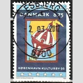 FRIM�RKER DANMARK | 1996 - AFA 1109 - K�benhavn Kulturby 96 - 8,75 Kr. flerfarvet - Pragt Stemplet Esbjerg