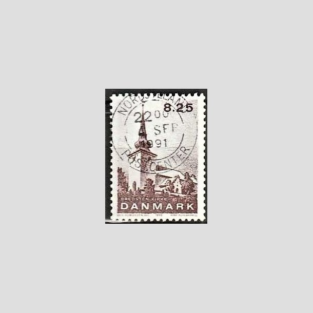 FRIMRKER DANMARK | 1990 - AFA 976 - Jyske landsbykirker - 8,25 Kr. brun - Lux Stemplet