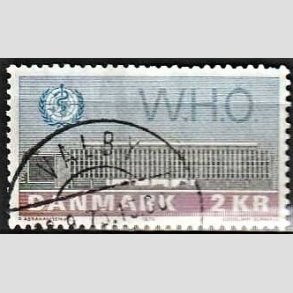 FRIM�RKER DANMARK | 1972 - AFA 533 - W.H.O - 2 Kr. bl�/r�d/gr�n - Lux Stemplet