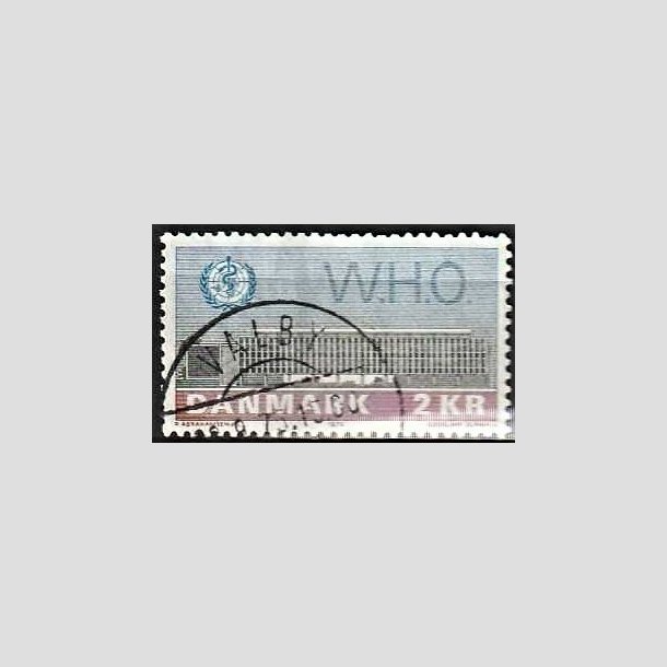 FRIMRKER DANMARK | 1972 - AFA 533 - W.H.O - 2 Kr. bl/rd/grn - Lux Stemplet