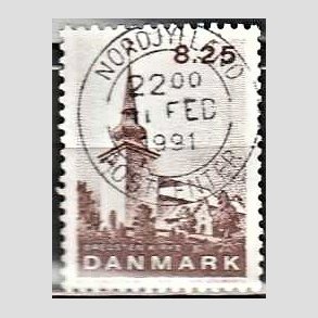 FRIMRKER DANMARK | 1990 - AFA 976 - Jyske landsbykirker - 8,25 Kr. brun - Lux Stemplet