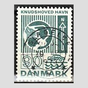 FRIM�RKER DANMARK | 1972 - AFA 537 - Trafiktekniske anl�g - 90 �re bl�gr�n - Pragt Stemplet Slagelse