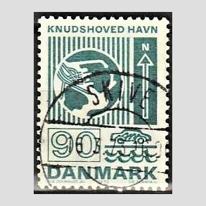 FRIM�RKER DANMARK | 1972 - AFA 537 - Trafiktekniske anl�g - 90 �re bl�gr�n - Pragt Stemplet Skive