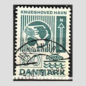 FRIM�RKER DANMARK | 1972 - AFA 537 - Trafiktekniske anl�g - 90 �re bl�gr�n - Pragt Stemplet Helsing�r