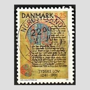 FRIM�RKER DANMARK | 1991 - AFA 991 - Jyske Lov 750 �r. - 8,25 Kr. flerfarvet - Lux Stemplet