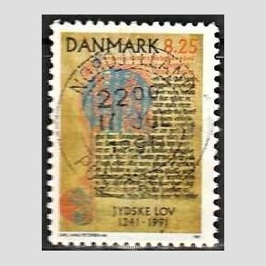 FRIM�RKER DANMARK | 1991 - AFA 991 - Jyske Lov 750 �r. - 8,25 Kr. flerfarvet - Lux Stemplet