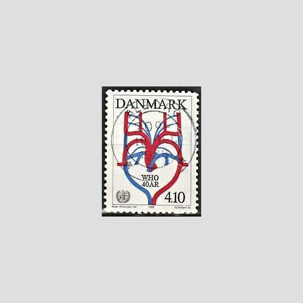 FRIMRKER DANMARK | 1988 - AFA 909 - WHO 40 r - 4,10 Kr. flerfarvet - Pragt Stemplet lborg