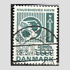 FRIM�RKER DANMARK | 1972 - AFA 537 - Trafiktekniske anl�g - 90 �re bl�gr�n - Pragt Stemplet Fredericia