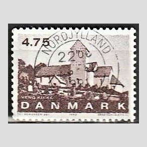 FRIMRKER DANMARK | 1990 - AFA 975 - Jyske landsbykirker - 4,75 Kr. brun - Pragt Stemplet