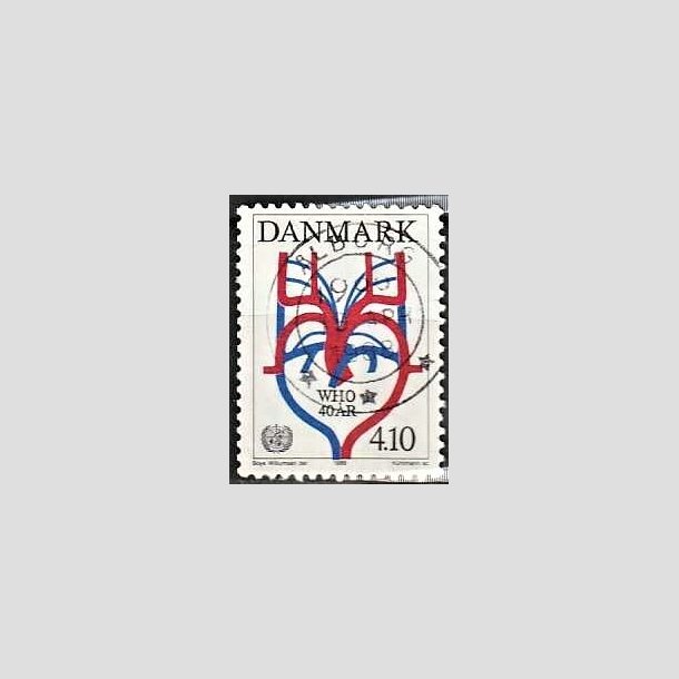 FRIMRKER DANMARK | 1988 - AFA 909 - WHO 40 r - 4,10 Kr. flerfarvet - Lux Stemplet