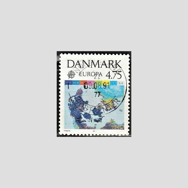 FRIMRKER DANMARK | 1991 - AFA 990 - Europamrker rumflyvning - 4,75 Kr. flerfarvet - Pragt Stemplet