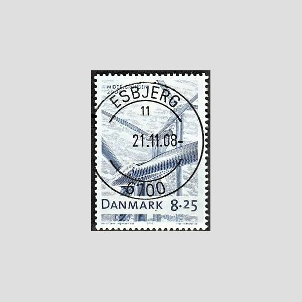 FRIMRKER DANMARK | 2007 - AFA 1495 - Danske vindmller - 8,25 Kr. bl - Pragt Stemplet Esbjerg