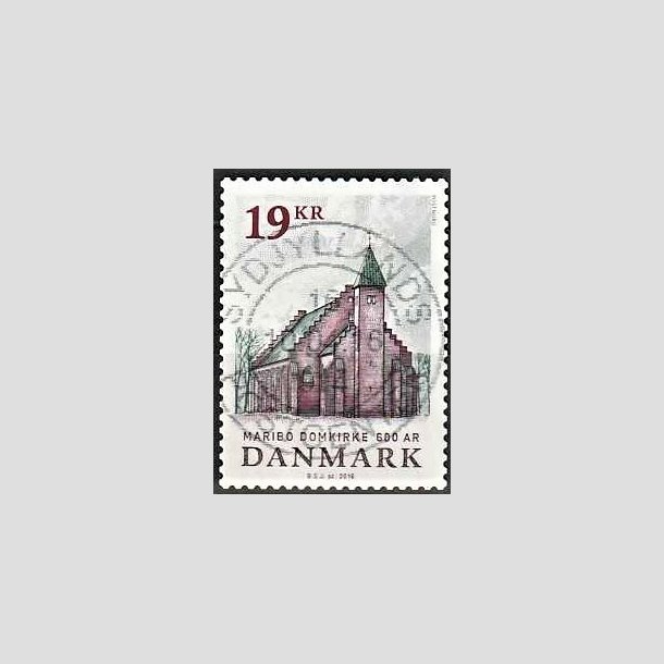 FRIMRKER DANMARK | 2016 - AFA 1844 - Maribo Domkirke 600 r - 19,00 Kr. flerfarvet - Pragt Stemplet