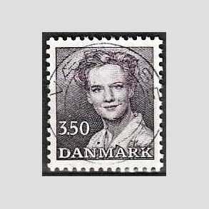 FRIMRKER DANMARK | 1985 - AFA 821 - Dronning Margrethe - 3,50 Kr. brunviolet - Pragt Stemplet