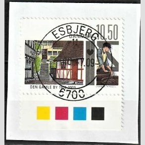 FRIM�RKER DANMARK | 2009 - AFA 1566 - Den gamle by - 10,50 Kr. flerfarvet p� klip - Pragt Stemplet