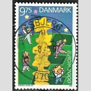 FRIMRKER DANMARK | 2000 - AFA 1256 - Europamrke - 9,75 Kr. flerfarvet - Pragt Stemplet