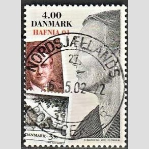 FRIM�RKER DANMARK | 2001 - AFA 1294 - HAFNIA 01 UDSTILLING - 4,00 Kr. flerfarvet - Pragt Stemplet