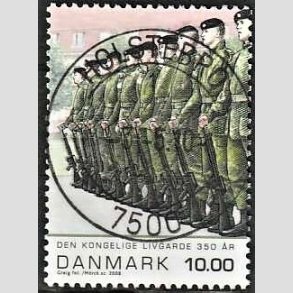 FRIM�RKER DANMARK | 2008 - AFA 1534 - Livgarden 350 �r. - 10,00 Kr. flerfarvet - Lux Stemplet Holstebro