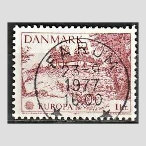 FRIM�RKER DANMARK | 1977 - AFA 635 - Europam�rker - 1,00 Kr. r�d - Pragt Stemplet
