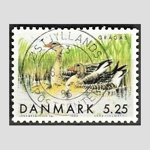 FRIM�RKER DANMARK | 1999 - AFA 1223 - Danske tr�kfugle - 5,25 Kr. gr�g�s - Pragt Stemplet