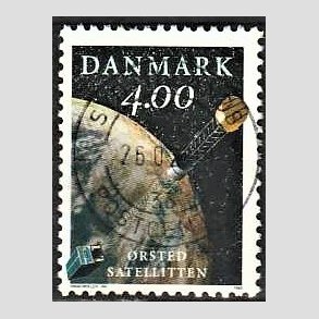FRIM�RKER DANMARK | 1999 - AFA 1200 - �rsted satelitten - 4,00 Kr. flerfarvet - Pragt Stemplet