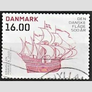 FRIMRKER DANMARK | 2010 - AFA 1624E - Den danske flde 500 r. - 16,00 Kr. Maria - Alm. god gennemsnitskvalitet - Stemplet (Photo eksempel)