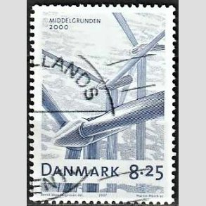 FRIMRKER DANMARK | 2007 - AFA 1495 - Danske vindmller - 8,25 Kr. Havvindmller p Middelgrunden - Alm. god gennemsnitskvalitet - Stemplet (Photo eksempel)