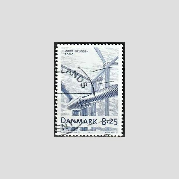 FRIMRKER DANMARK | 2007 - AFA 1495 - Danske vindmller - 8,25 Kr. Havvindmller p Middelgrunden - Alm. god gennemsnitskvalitet - Stemplet (Photo eksempel)