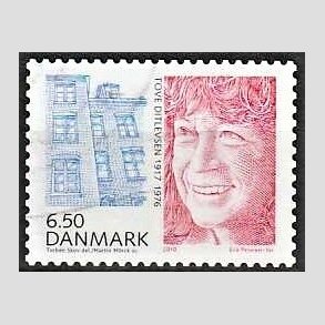 FRIMRKER DANMARK | 2010 - AFA 1633E - Store danskere 3. - 6,50 Kr. Tove Ditlevsen - Alm. god gennemsnitskvalitet - Stemplet (Photo eksempel)