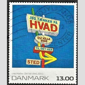 FRIMRKER DANMARK | 2011 - AFA 1651E - Frimrkekunst 15. - 13,00 Kr. flerfarvet - Alm. god gennemsnitskvalitet - Stemplet (Photo eksempel)