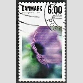 FRIMRKER DANMARK | 2011 - AFA 1664 - Sommerens blomster - 6,00 Kr. flerfarvet - Alm. god gennemsnitskvalitet - Stemplet (Photo eksempel)