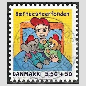 FRIMRKER DANMARK | 2010 - AFA 1605Ea - Brnecanserfonden - 5,50 + 0,50 Kr. flerfarvet - Pragt Stemplet
