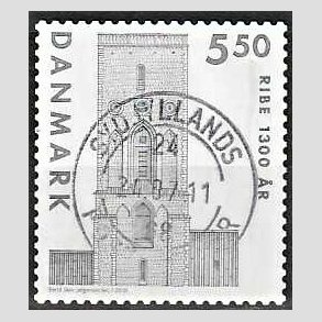 FRIMRKER DANMARK | 2010 - AFA 1614E - Ribe 1300 r. - 5,50 Kr. grsort - Pragt Stemplet