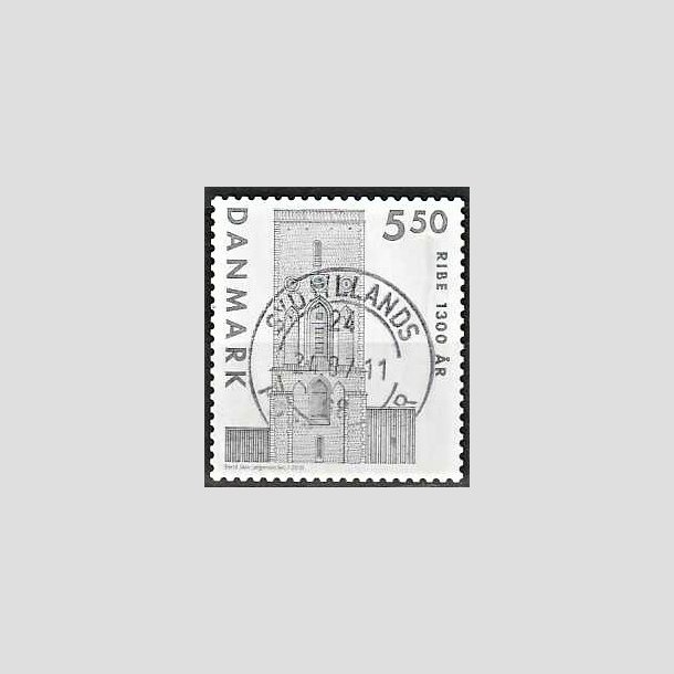 FRIMRKER DANMARK | 2010 - AFA 1614E - Ribe 1300 r. - 5,50 Kr. grsort - Pragt Stemplet