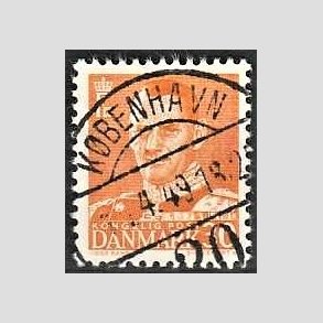 FRIMRKER DANMARK | 1948-50 - AFA 309 - Fr. IX 30 re orange - Lux Stemplet