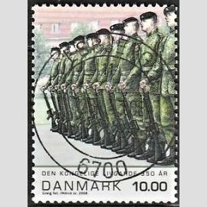 FRIM�RKER DANMARK | 2008 - AFA 1534 - Livgarden 350 �r. - 10,00 Kr. flerfarvet - Lux Stemplet Esbjerg