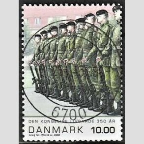 FRIM�RKER DANMARK | 2008 - AFA 1534 - Livgarden 350 �r. - 10,00 Kr. flerfarvet - Lux Stemplet