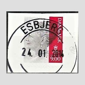 FRIMRKER DANMARK | 2014 - AFA 1762 - Dronning Margrethe - 9,00 Kr. gr/karmin - Pragt Stemplet