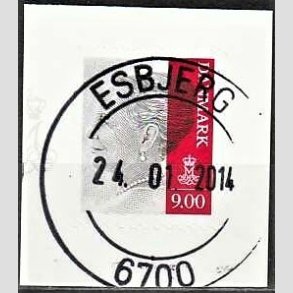 FRIMRKER DANMARK | 2014 - AFA 1762 - Dronning Margrethe - 9,00 Kr. gr/karmin - Pragt Stemplet