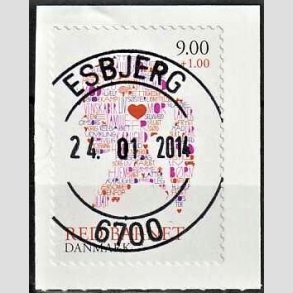 FRIMRKER DANMARK | 2013 - AFA 1768 - Red barnet - 9,00 + 1 Kr. flerfarvet - Pragt Stemplet