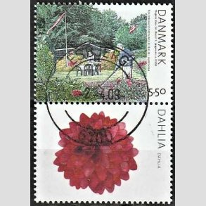 FRIM�RKER DANMARK | 2008 - AFA 1548 - Kolonihaver - 5,50 Kr. flerfarvet + vignet - Pragt Stemplet