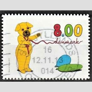 FRIMRKER DANMARK | 2011 - AFA 1669a - Brne-tv - 8,00 Kr. med uregelmssige hjrner flerfarvet - Alm. god gennemsnitskvalitet - Stemplet (Photo eksempel)