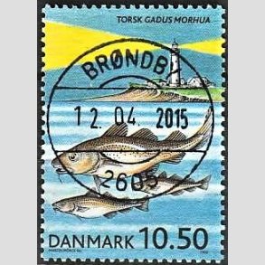 FRIM�RKER DANMARK | 2002 - AFA 1327 - ICES 100 �r - 10,50 Kr. flerfarvet - Pragt Stemplet