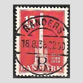 FRIMRKER DANMARK | 1938 - AFA 244 - Stavnsbndet 15 re rd - Lux Stemplet Randers