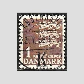 FRIMRKER DANMARK | 1946-47 - AFA 293 - Rigsvben 1,00 Kr. brun - Lux Stemplet Kbenhavn