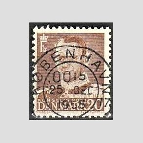 FRIMRKER DANMARK | 1950 - AFA 320 - Fr. IX 20 re brun - Pragt Stemplet Kbenhavn