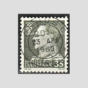 FRIMRKER DANMARK | 1961-62 - AFA 395 - Fr. IX 35 re mrkgrn - Lux Stemplet