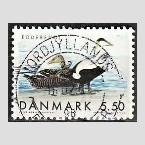FRIM�RKER DANMARK | 1999 - AFA 1224 - Danske tr�kfugle - 5,50 Kr. Edderfugl - Pragt Stemplet