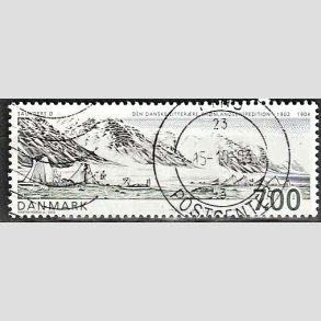 FRIM�RKER DANMARK | 2003 - AFA 1347 - Gr�nlandsekspedition - 7,00 Kr. flerfarvet - Pragt Stemplet