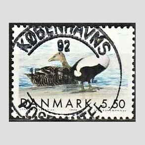 FRIM�RKER DANMARK | 1999 - AFA 1224 - Danske tr�kfugle - 5,50 Kr. Edderfugl - Pragt Stemplet